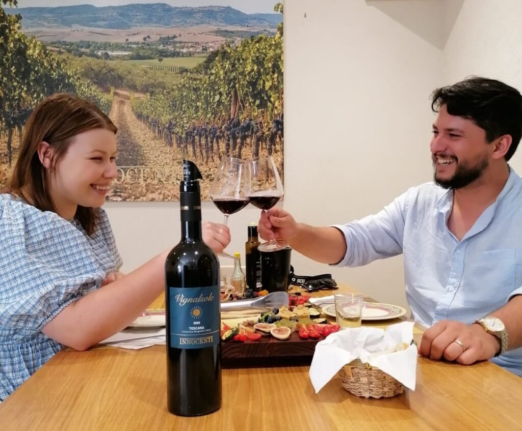 tuscan winery lunch wine tour guests